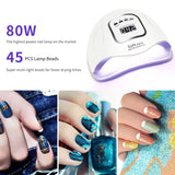 LED Nail Lamp 80W Nail Dryer Machine UV Lamp For Curing UV Gel Nail Polish With Motion sensing LCD Display