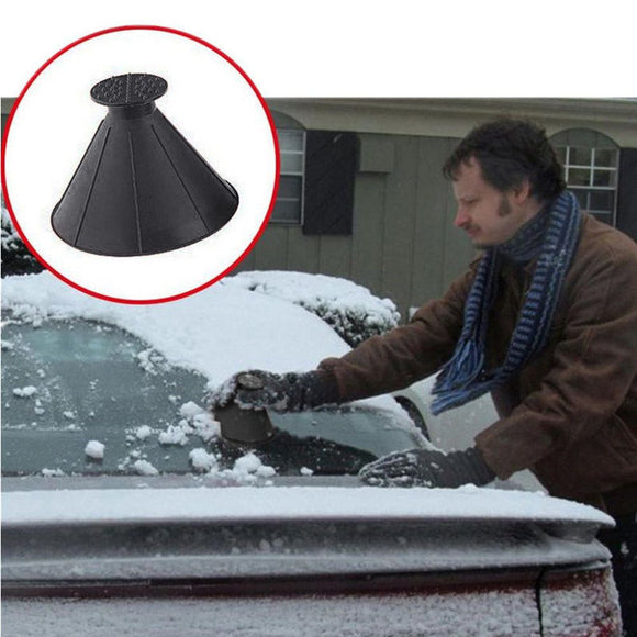 Window Glass Cleaning Tool Scraper Outdoor Funnel Windshield Magic Snow Remover Car Tool Cone Shaped Ice Scraper