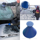 Window Glass Cleaning Tool Scraper Outdoor Funnel Windshield Magic Snow Remover Car Tool Cone Shaped Ice Scraper
