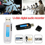U-Disk Digital Audio Voice Recorder Pen charger USB Flash Drive up to 32GB Micro SD TF High Quality J25